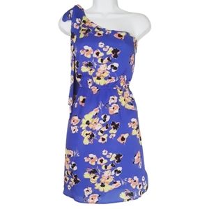MAC+JAC Floral Print One Shoulder Bow Tie Dress Medium